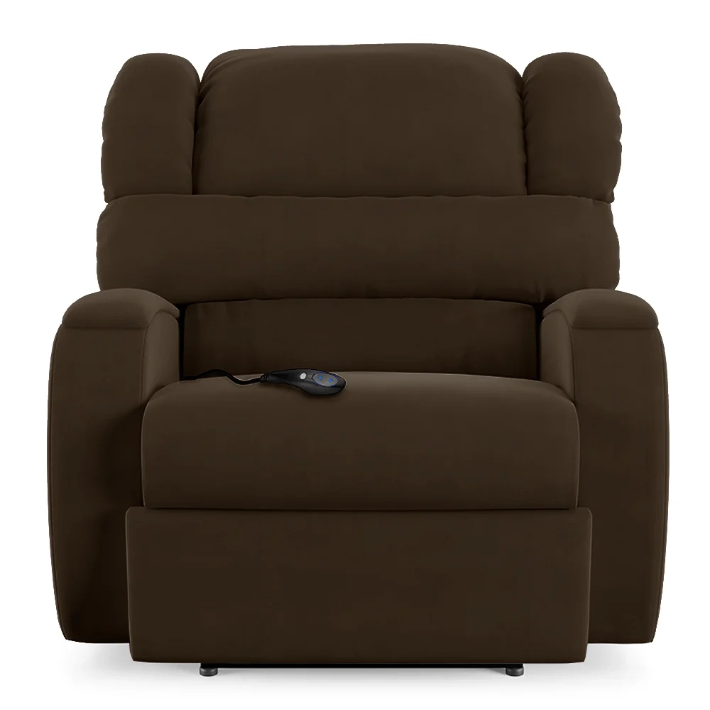 Poltrona do Papai Reclinável Kalie Controle Power Elétrico FH9 Veludo Marrom - Mpozenato