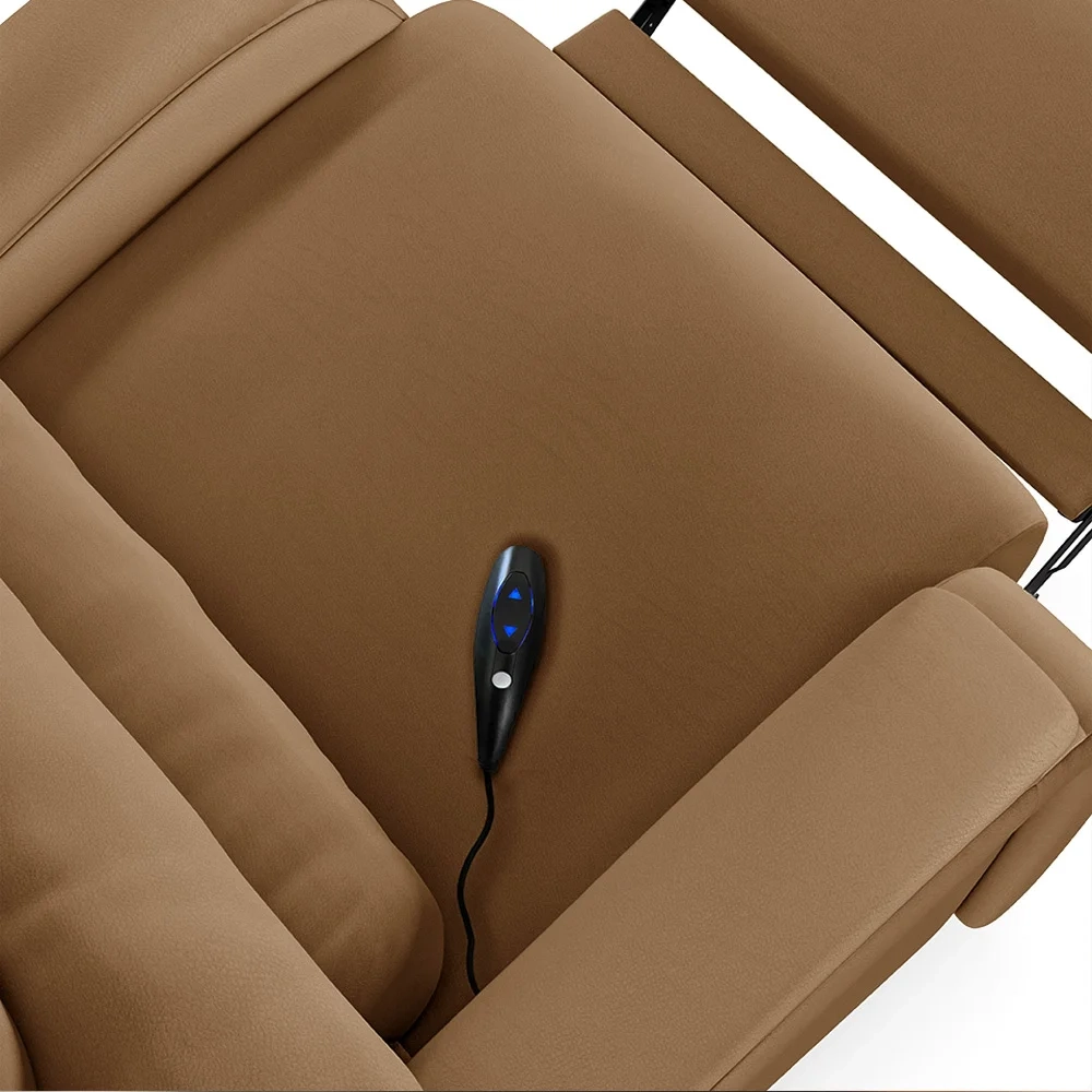 Poltrona do Papai Reclinável Kalie Controle Power Elétrico FH9 PU Caramelo - Mpozenato
