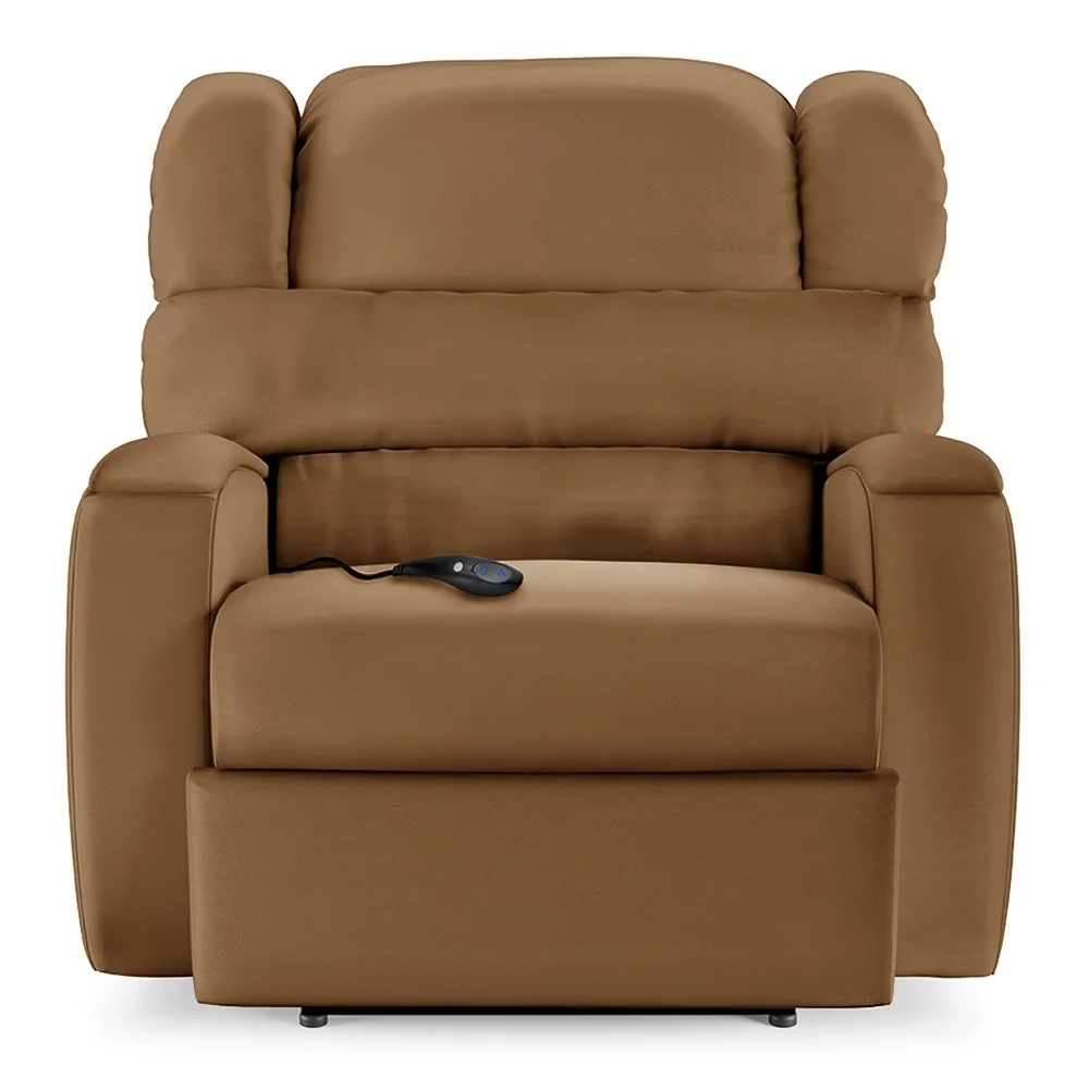 Poltrona do Papai Reclinável Kalie Controle Power Elétrico FH9 PU Caramelo - Mpozenato