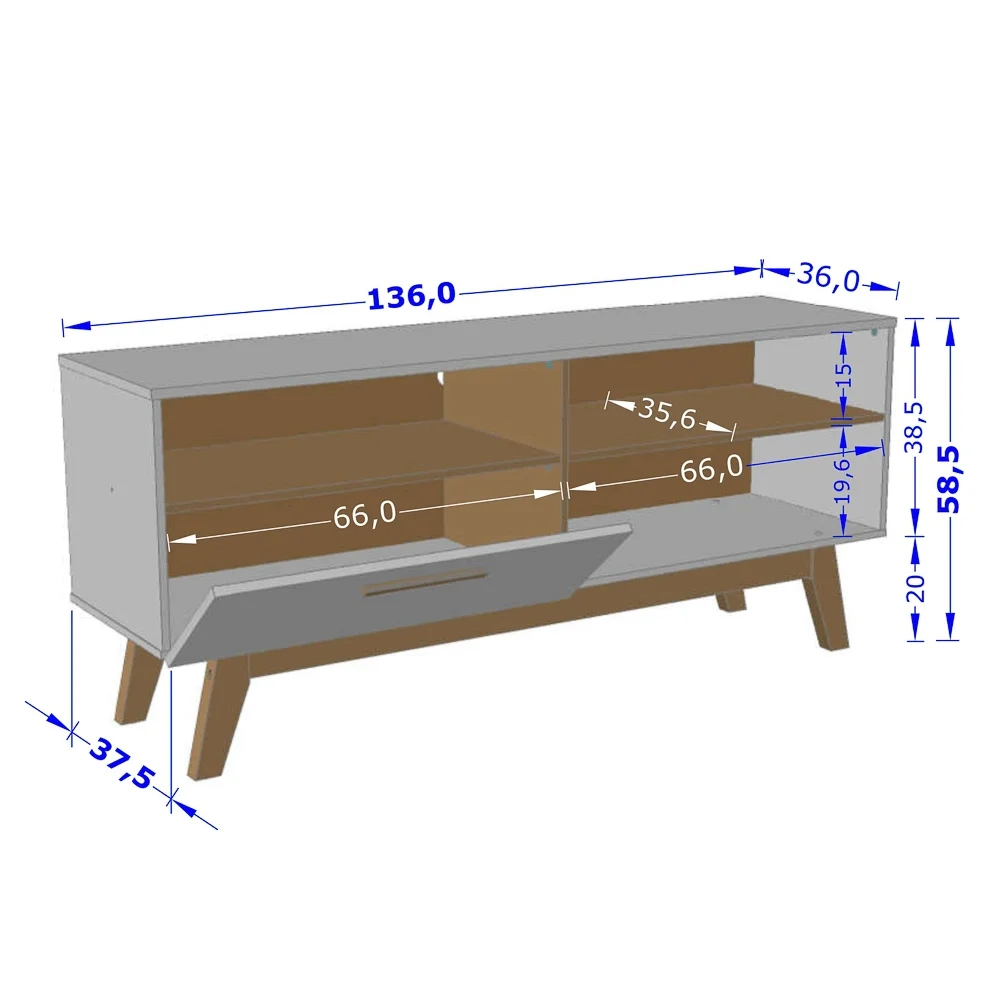 Rack Bancada Para TV Até 55 Pol. 2 Portas Paládio Preto Fosco - Bechara