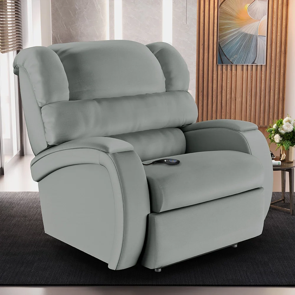 Poltrona do Papai Reclinável Kalie Controle Power Elétrico FH9 PU Cinza - Mpozenato