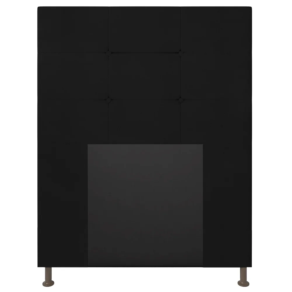 Cabeceira Cama Box Solteiro 90cm Safira Sintético Preto Z51 - Mpozenato