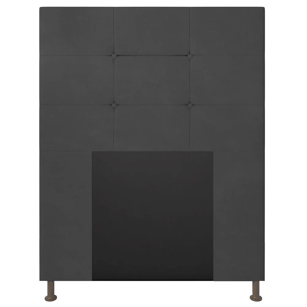 Cabeceira Cama Box Solteiro 90cm Safira Suede Cinza Z51 - Mpozenato
