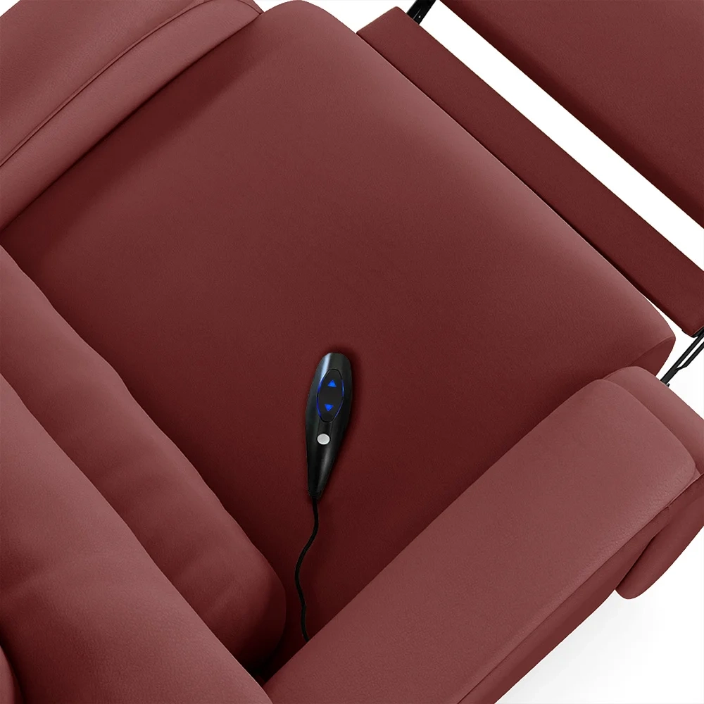 Poltrona do Papai Reclinável Kalie Controle Power Elétrico FH9 PU Vermelho - Mpozenato