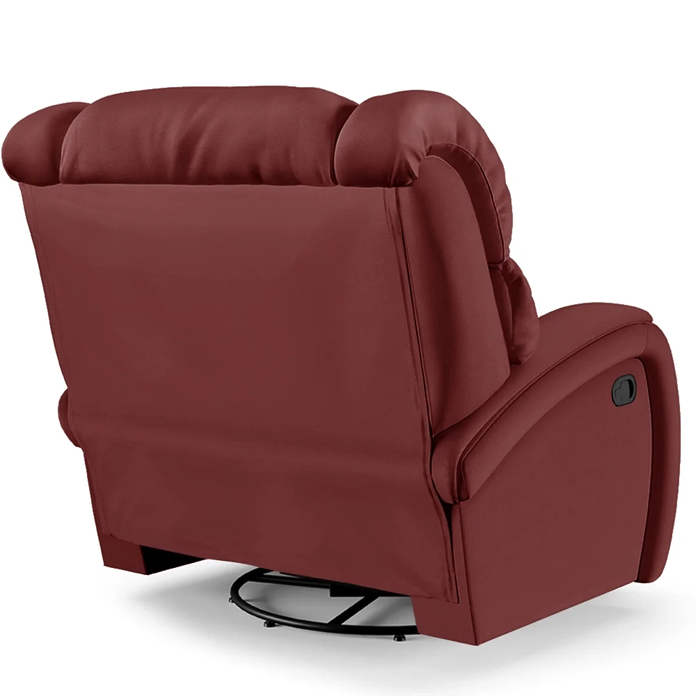 Poltrona do Papai Reclinável Kalie Glider Giratória Massagem FH9 PU Vermelho - Mpozenato
