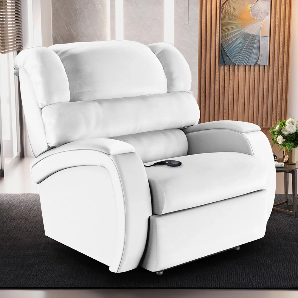 Poltrona do Papai Reclinável Kalie Controle Power Elétrico FH9 PU Branco - Mpozenato