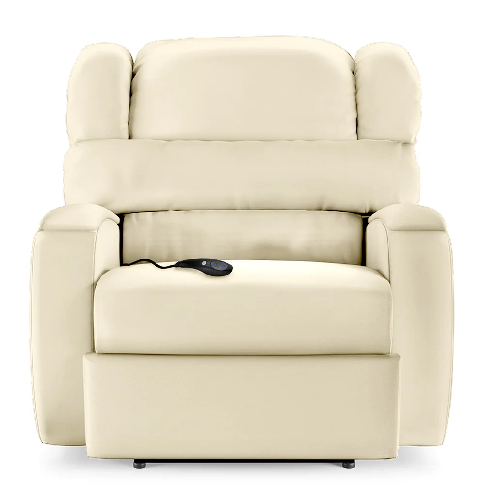 Poltrona do Papai Reclinável Kalie Controle Power Elétrico FH9 PU Bege - Mpozenato