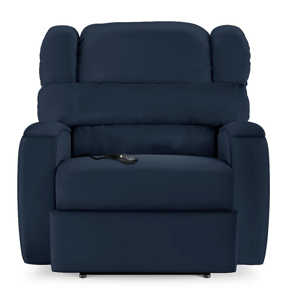 Poltrona do Papai Reclinável Kalie Controle Power Elétrico FH9 PU Azul - Mpozenato