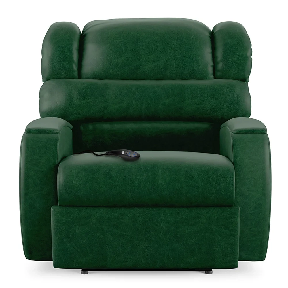 Poltrona do Papai Reclinável Kalie Controle Power Elétrico FH9 PU Verde Musgo - Mpozenato