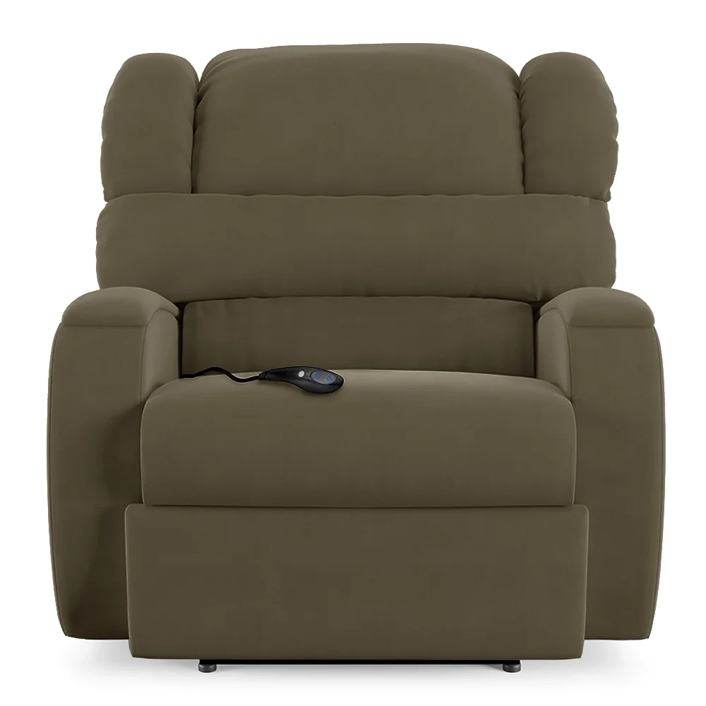 Poltrona do Papai Reclinável Kalie Controle Power Elétrico FH9 Veludo Capuccino - Mpozenato