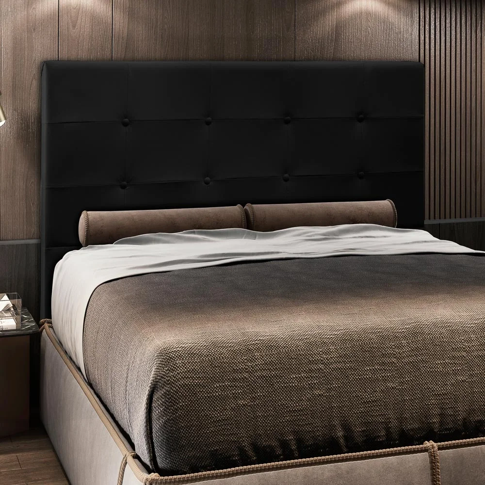 Cabeceira Cama Box Casal King 193cm Safira Sintético Preto Z51 - Mpozenato