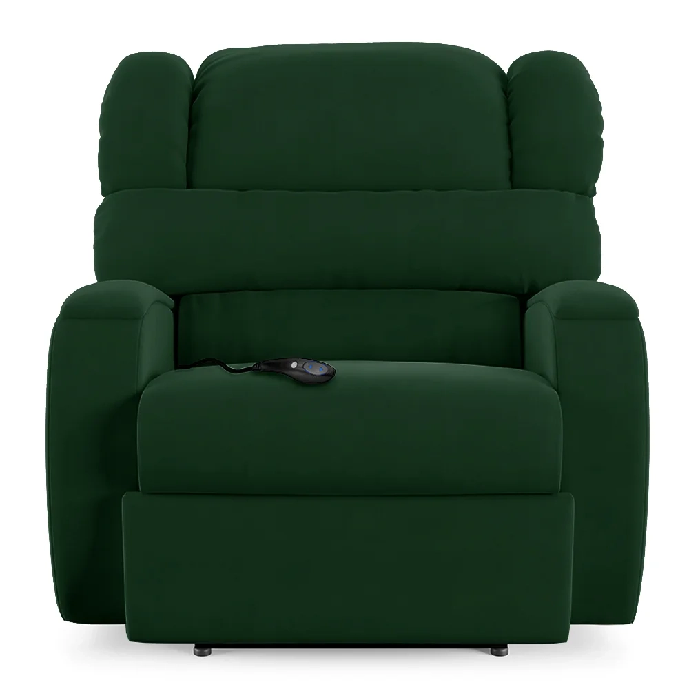 Poltrona do Papai Reclinável Kalie Controle Power Elétrico FH9 Veludo Verde - Mpozenato