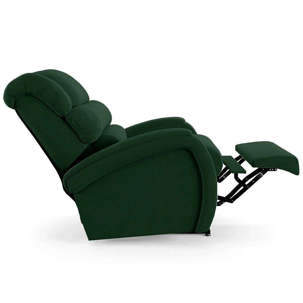 Poltrona do Papai Reclinável Kalie Controle Power Elétrico FH9 Veludo Verde - Mpozenato