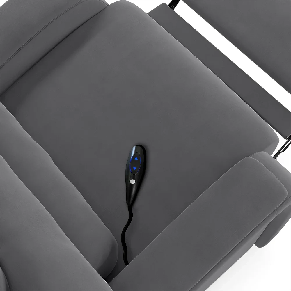 Poltrona do Papai Reclinável Kalie Controle Power Elétrico FH9 Veludo Cinza - Mpozenato