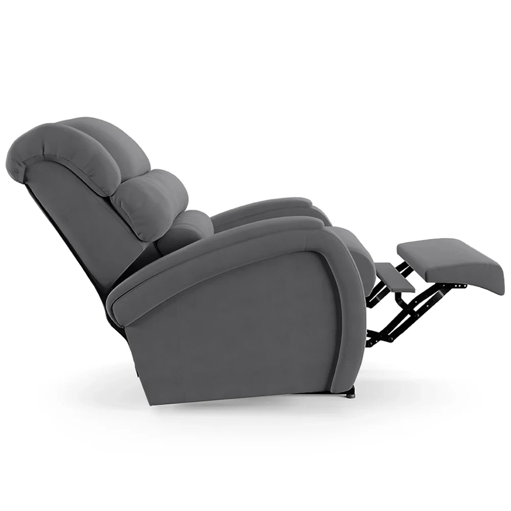 Poltrona do Papai Reclinável Kalie Controle Power Elétrico FH9 Veludo Cinza - Mpozenato