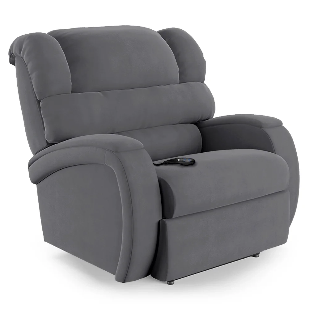 Poltrona do Papai Reclinável Kalie Controle Power Elétrico FH9 Veludo Cinza - Mpozenato