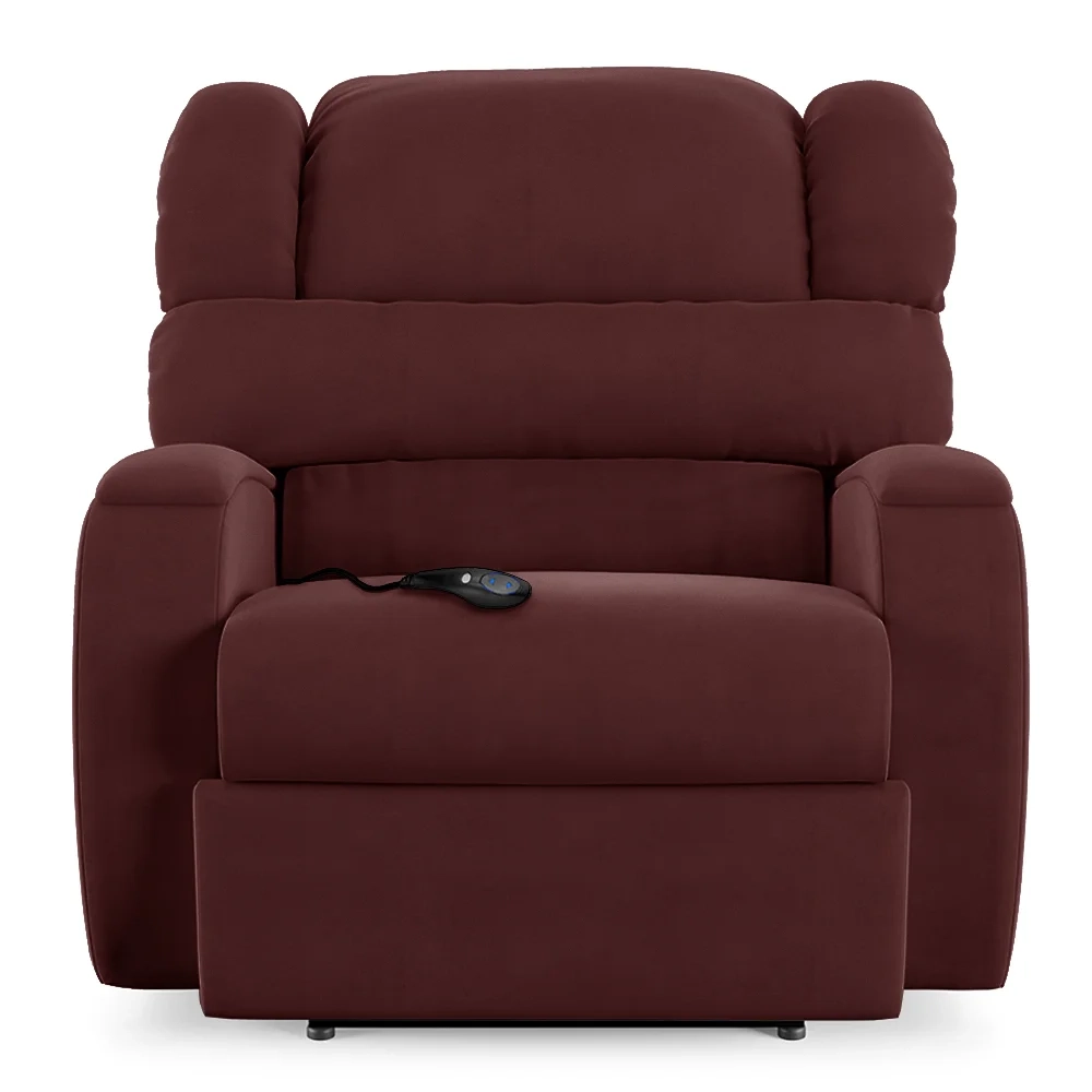 Poltrona do Papai Reclinável Kalie Controle Power Elétrico FH9 Veludo Vinho - Mpozenato