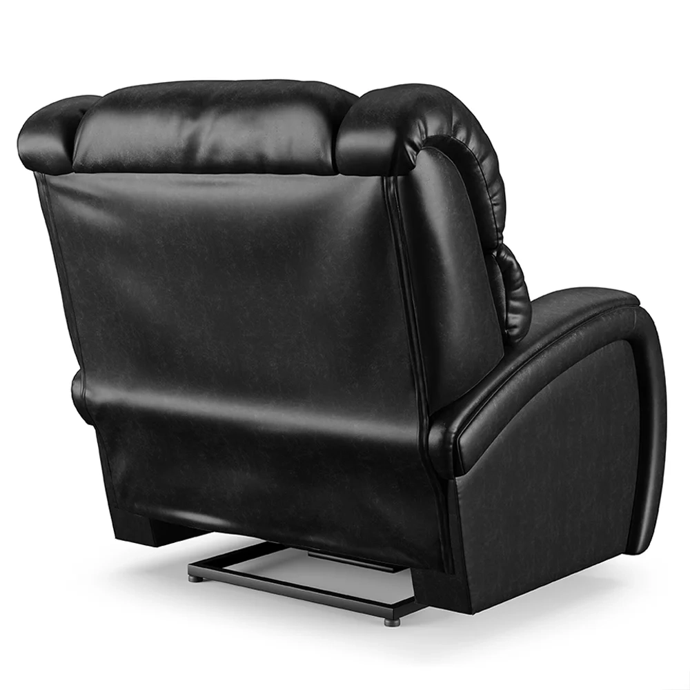 Poltrona do Papai Reclinável Kalie Controle Power Elétrico FH9 PU Preto Brilho - Mpozenato