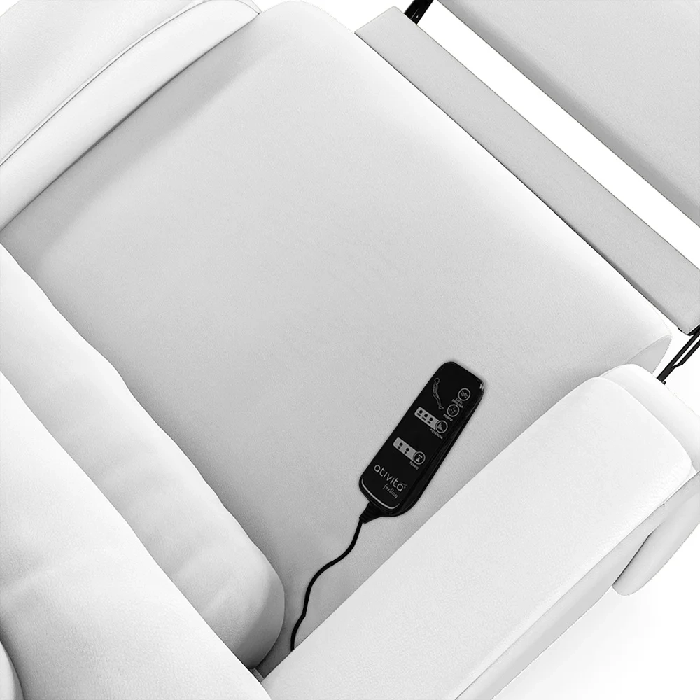 Poltrona do Papai Reclinável Kalie Glider Giratória Massagem FH9 PU Branco - Mpozenato
