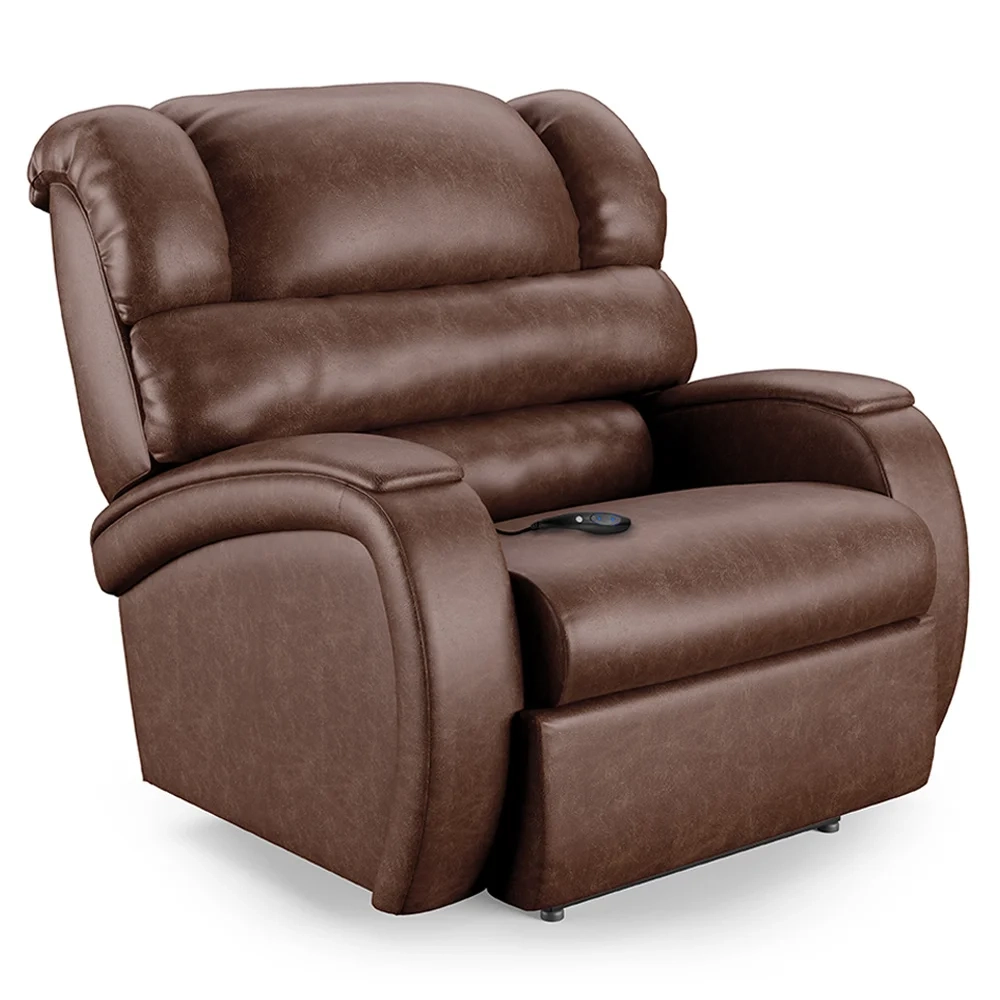 Poltrona do Papai Reclinável Kalie Controle Power Elétrico FH9 PU Marrom Brilho - Mpozenato