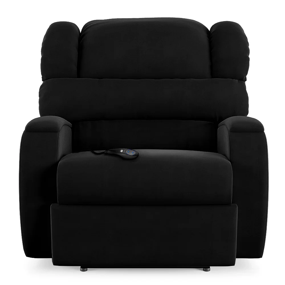 Poltrona do Papai Reclinável Kalie Controle Power Elétrico USB FH9 Veludo Preto - Mpozenato