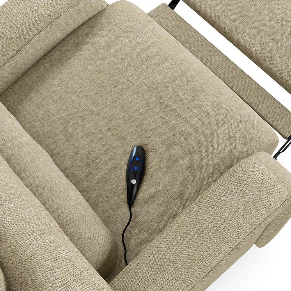 Poltrona do Papai Reclinável Kalie Controle Power Elétrico USB FH9 Linho Bege - Mpozenato