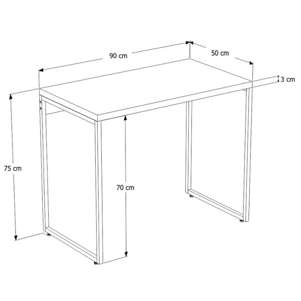 Mesa de Escritório Escrivaninha 90cm Dynamica Industrial C08 Branco Chess - Mpozenato