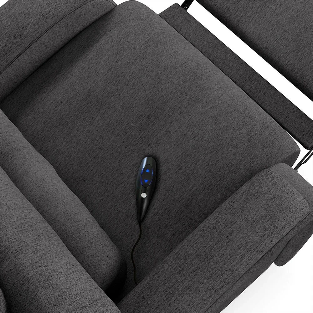 Poltrona do Papai Reclinável Kalie Controle Power Elétrico USB FH9 Linho Grafite - Mpozenato