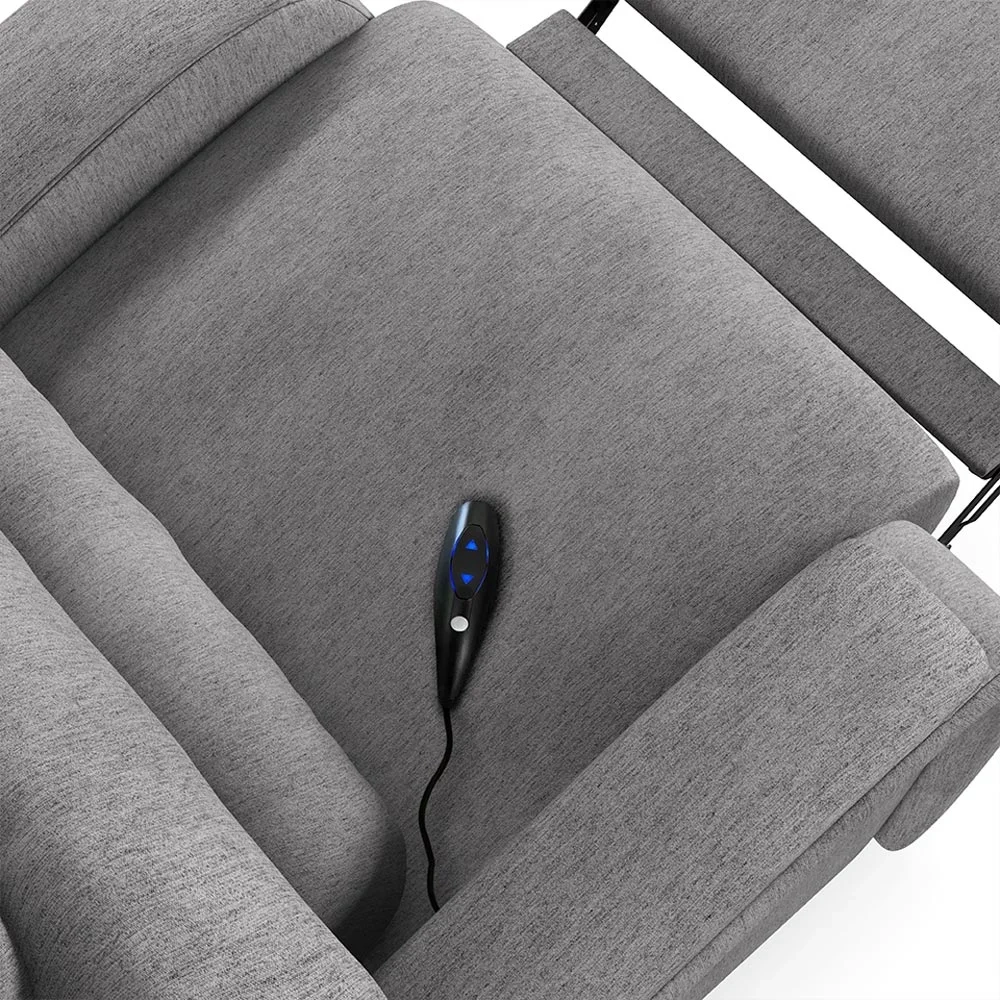 Poltrona do Papai Reclinável Kalie Controle Power Elétrico USB FH9 Linho Cinza - Mpozenato