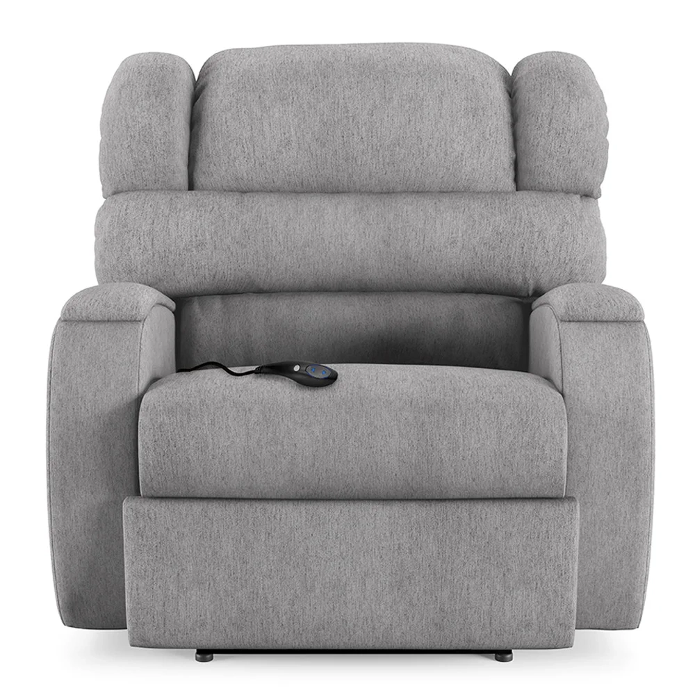 Poltrona do Papai Reclinável Kalie Controle Power Elétrico USB FH9 Linho Cinza - Mpozenato
