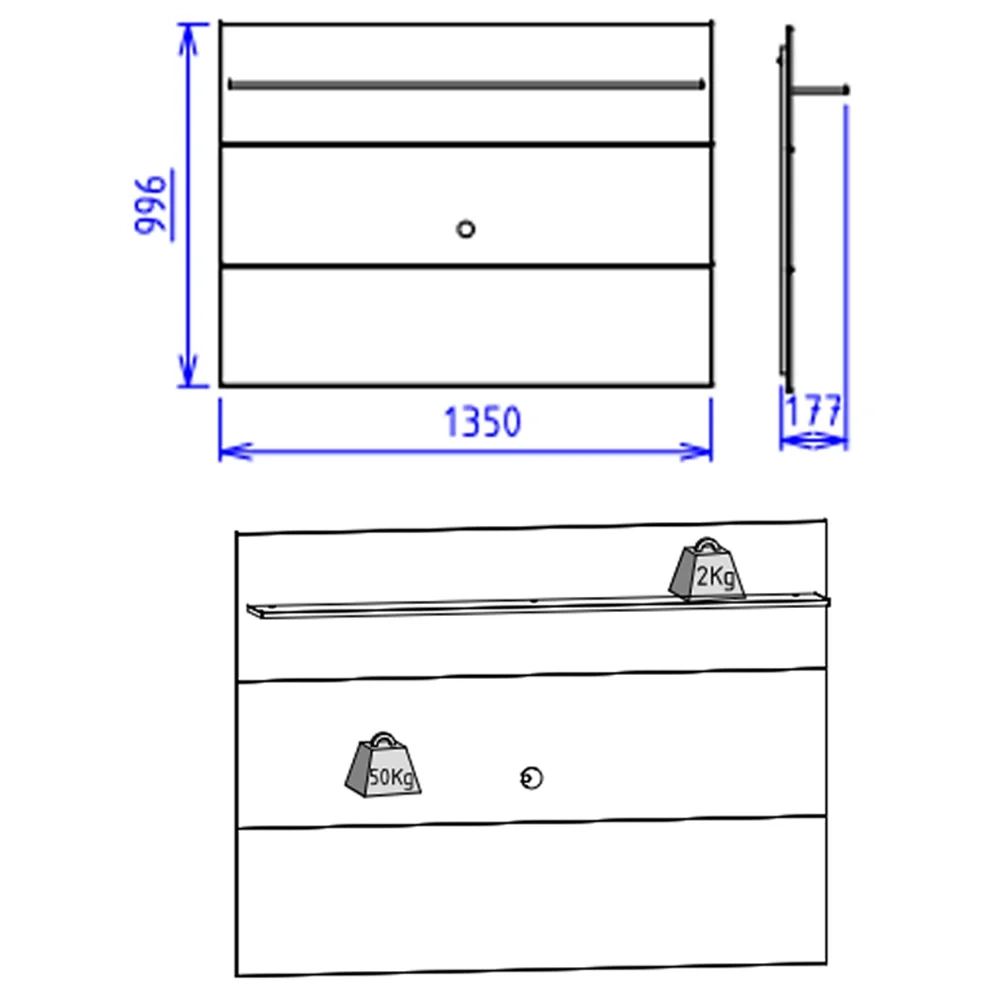 Painel TV 47 Pol Maia Nogueira Real/Off White      - Colibri