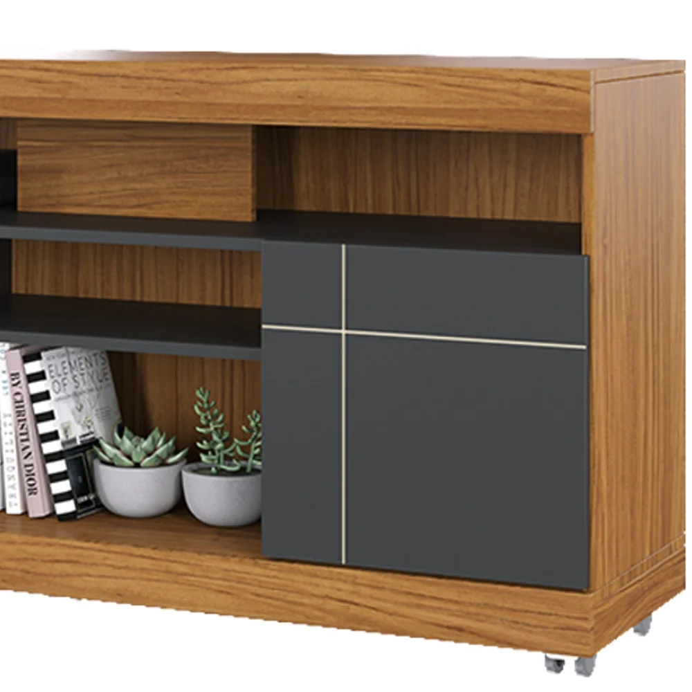 Rack Bancada para TV até 55 Polegadas 136cm Yara Noce Milano/Preto Fosco - Colibri