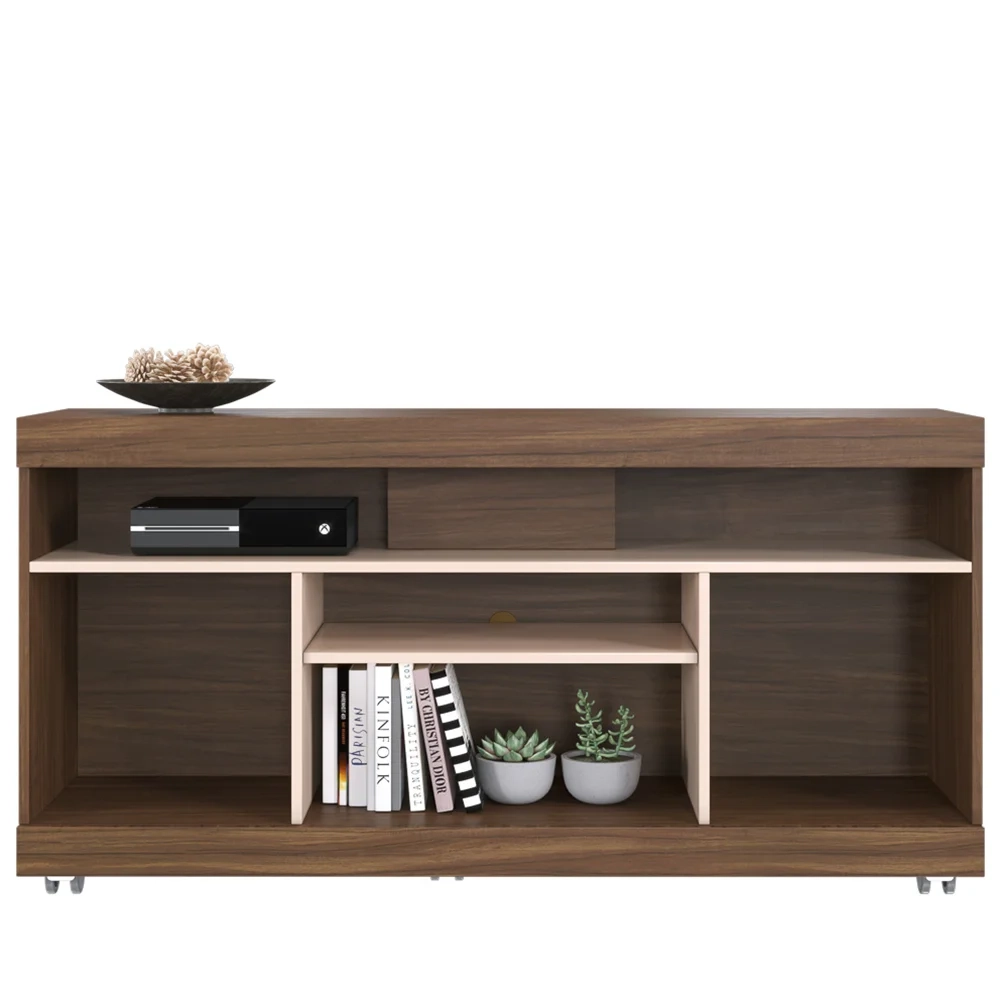 Rack Bancada para TV até 55 Polegadas 136cm Yara Nogueira Real/Off White - Colibri