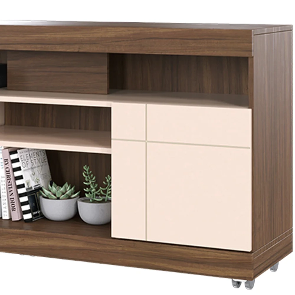 Rack Bancada para TV até 55 Polegadas 136cm Yara Nogueira Real/Off White - Colibri