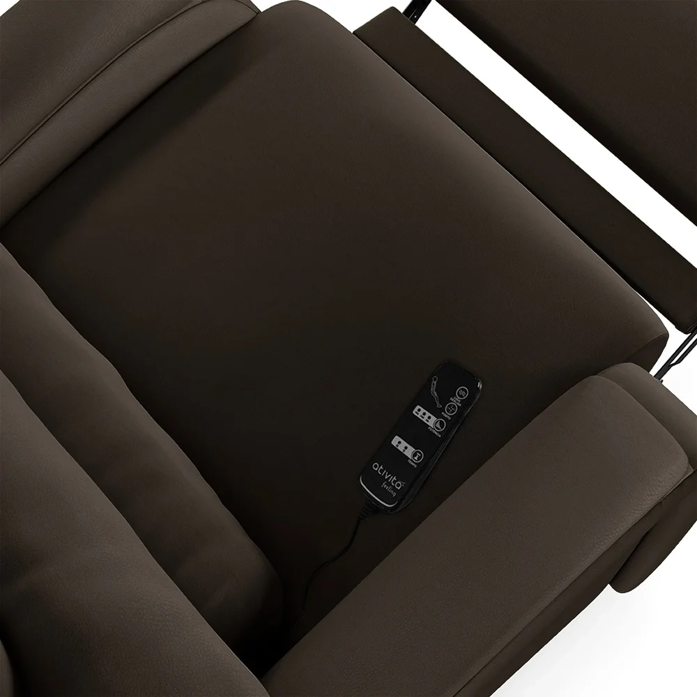 Poltrona do Papai Reclinável Kalie Glider Giratória Massagem FH9 PU Marrom - Mpozenato
