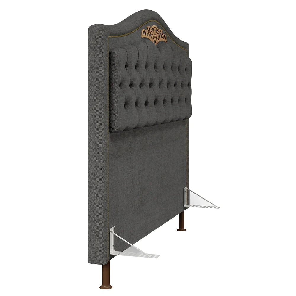 Cabeceira Cama Box Casal King 195cm com Tachas Imperial J02 Linho Grafite - Mpozenato