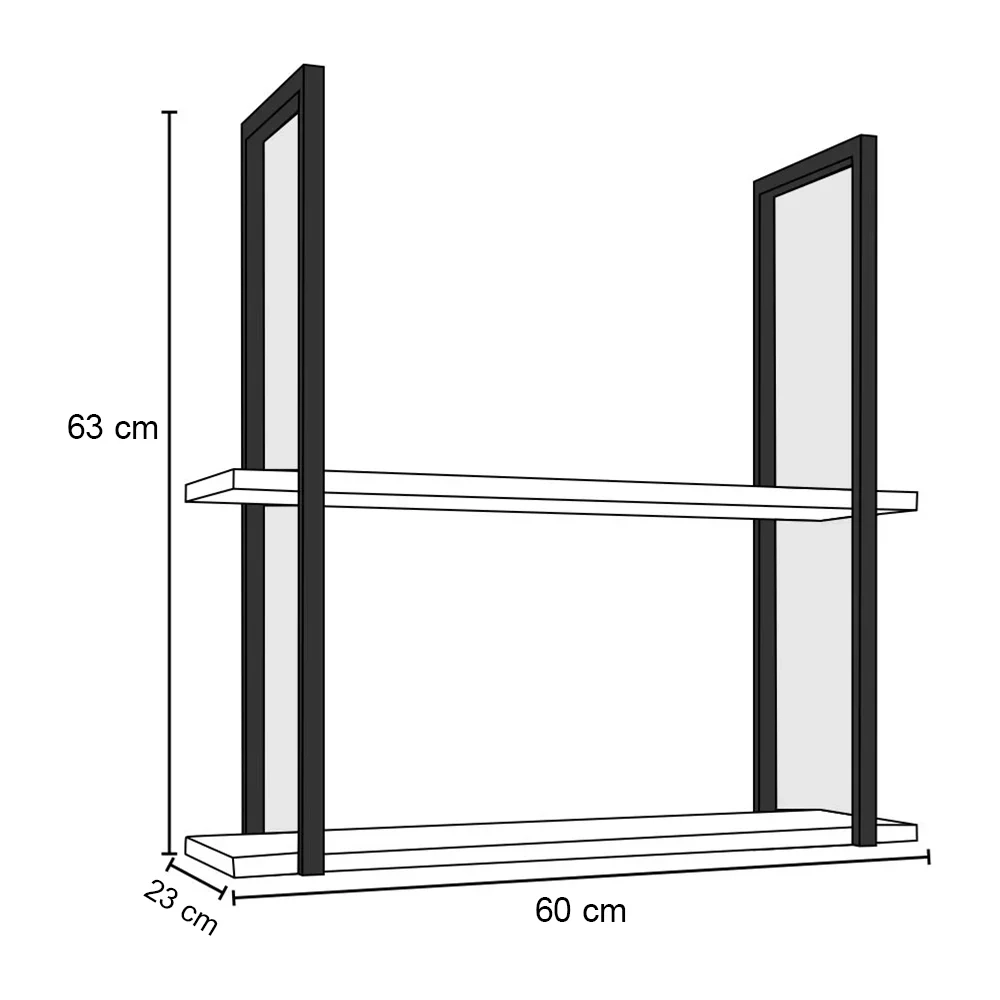 Prateleira Decorativa Multiuso Estilo Industrial Loft D09 Preto - Mpozenato