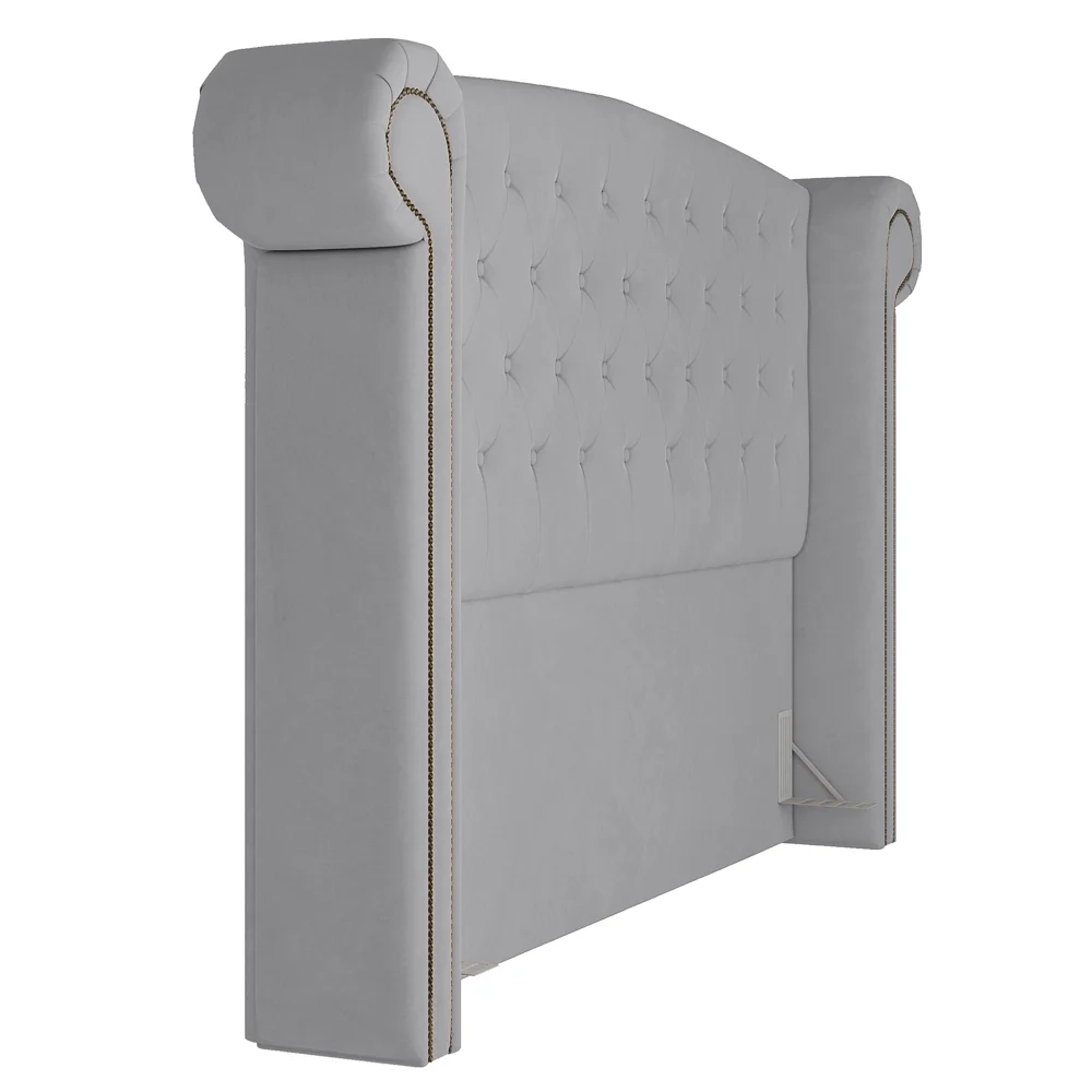 Cabeceira Cama Box Casal Queen 160cm Provença Z37 Veludo Cinza - Mpozenato