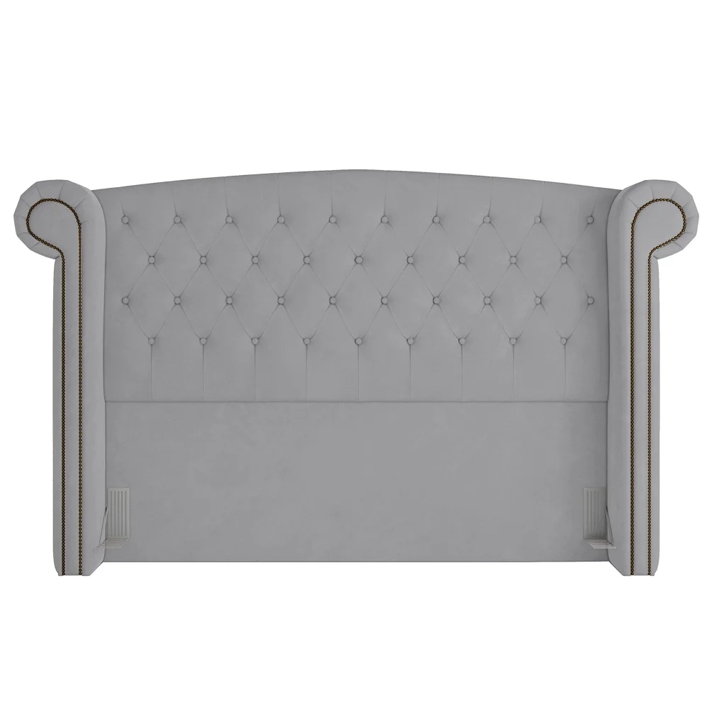 Cabeceira Cama Box Casal King 195cm Provença Z37 Veludo Cinza - Mpozenato