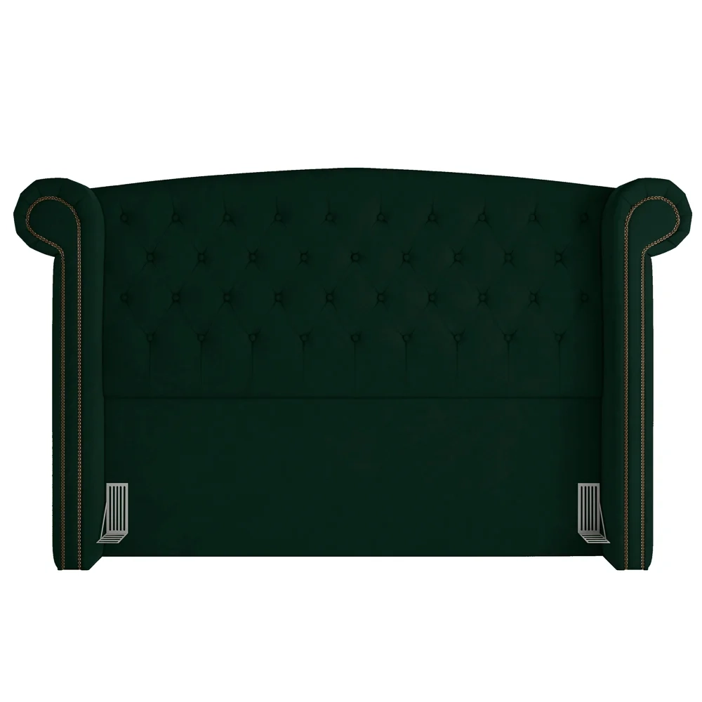 Cabeceira Cama Box Casal Queen 160cm Provença Z37 Veludo Verde Musgo - Mpozenato