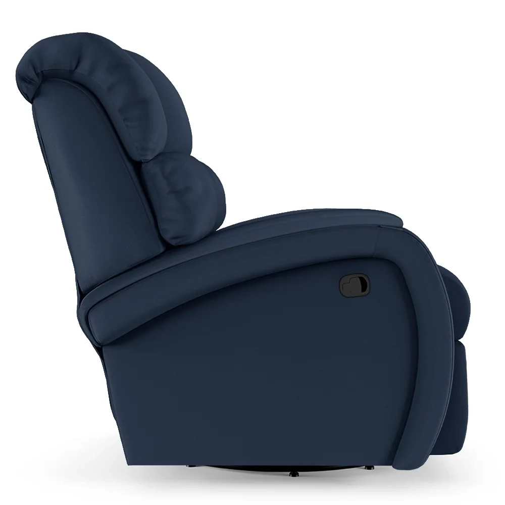 Poltrona do Papai Reclinável Kalie Glider Giratória Massagem FH9 PU Azul - Mpozenato
