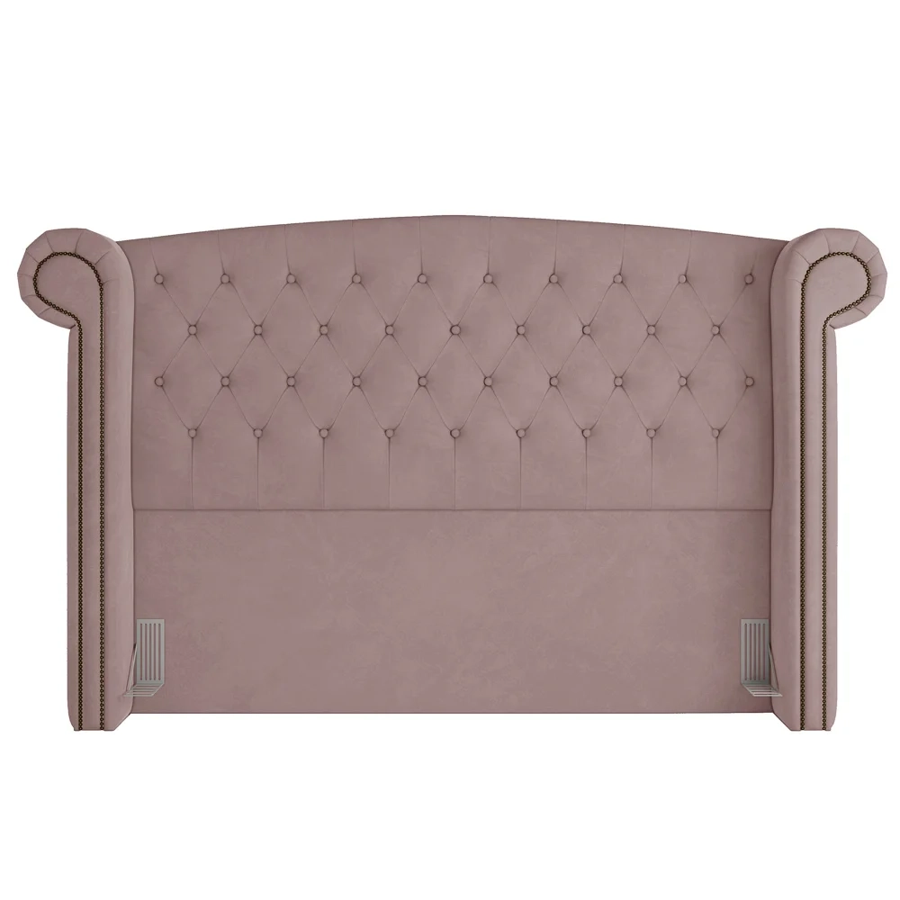 Cabeceira Cama Box Casal King 195cm Provença Z37 Veludo Rosê - Mpozenato