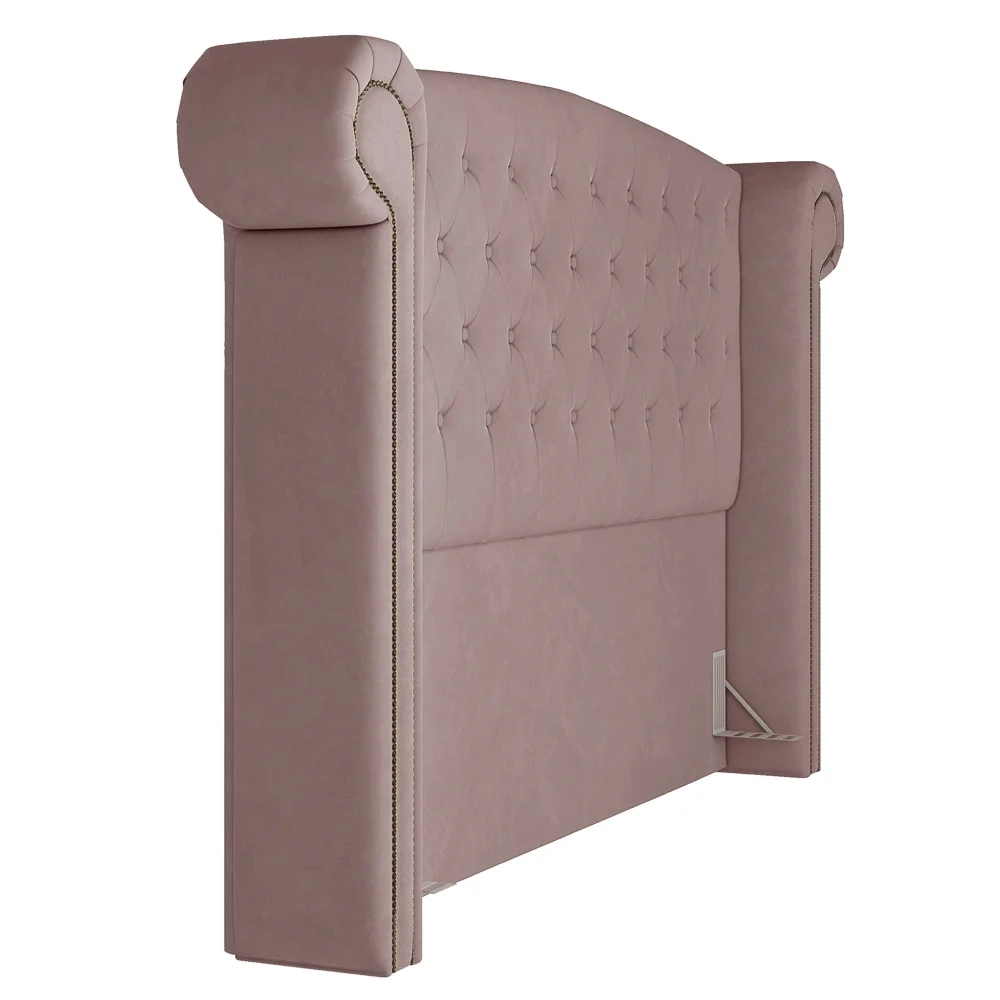 Cabeceira Cama Box Casal King 195cm Provença Z37 Veludo Rosê - Mpozenato