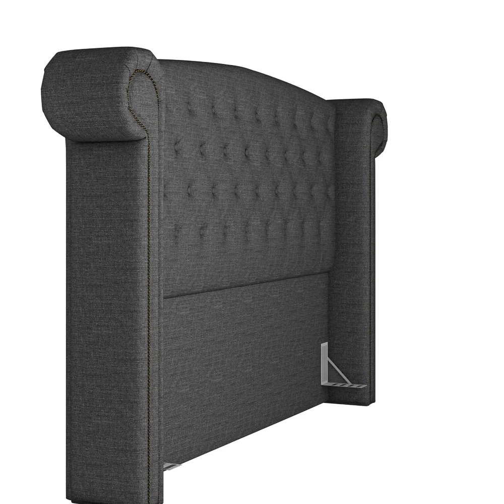 Cabeceira Cama Box Casal King 195cm Provença Z37 Linho Chumbo - Mpozenato