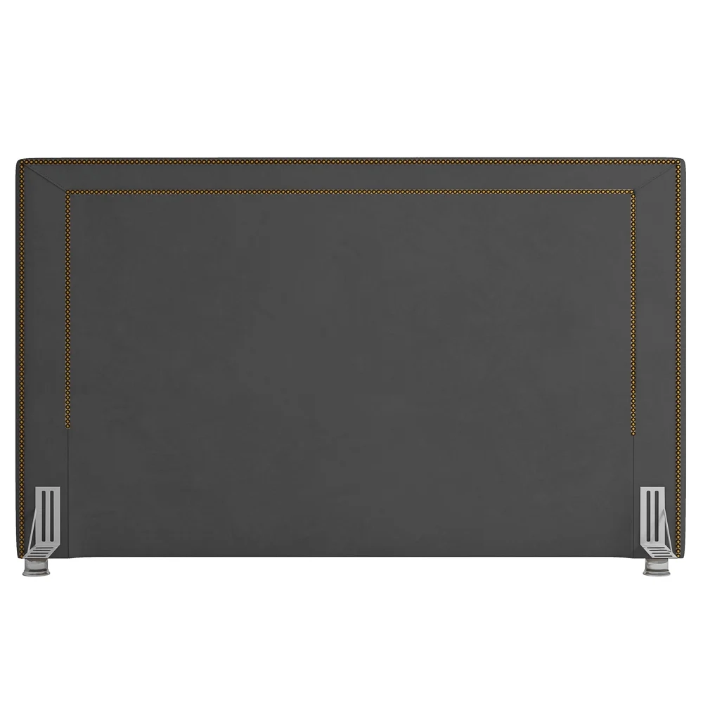 Cabeceira Cama Box Casal 140cm Mali Z37 Veludo Chumbo - Mpozenato