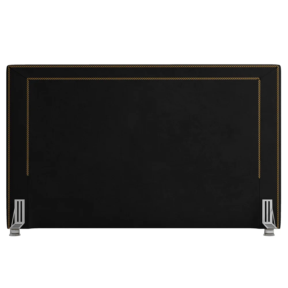 Cabeceira Cama Box Casal King 195cm Mali Z37 Veludo Preto - Mpozenato