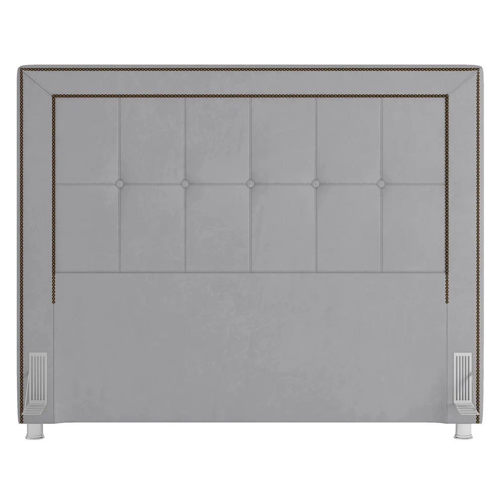 Cabeceira Cama Box Casal Queen 160cm Paolla Z37 Veludo Cinza - Mpozenato