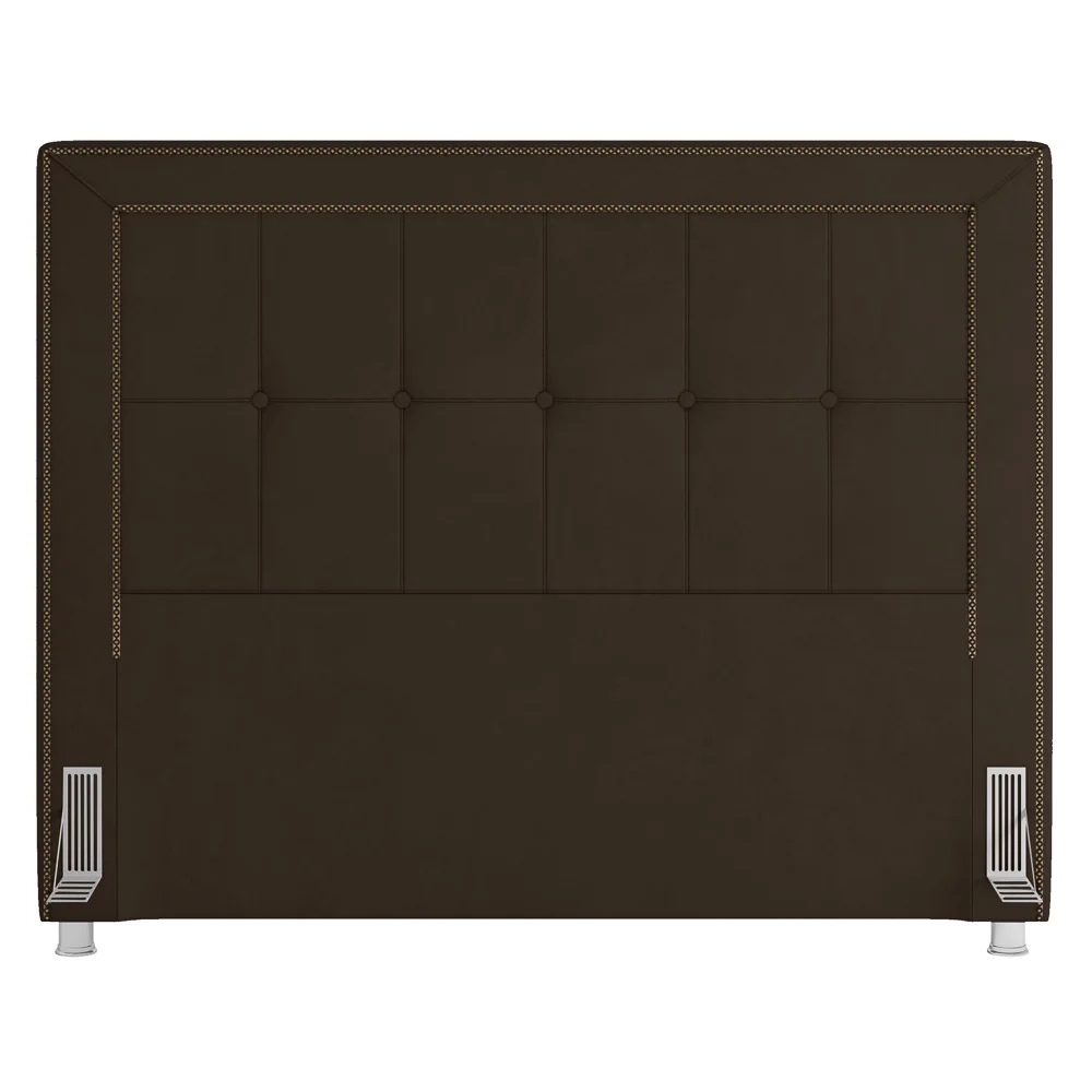 Cabeceira Cama Box Casal Queen 160cm Paolla Z37 Veludo Marrom - Mpozenato