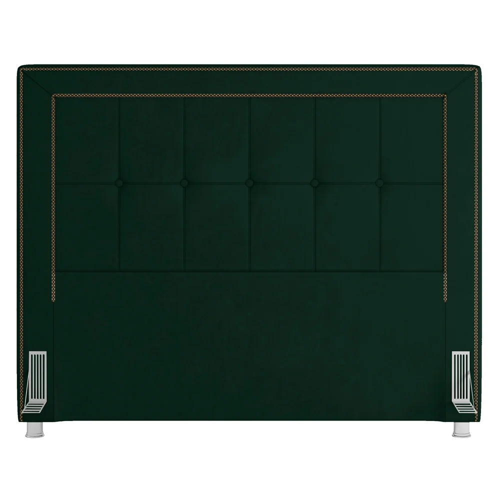 Cabeceira Cama Box Casal Queen 160cm Paolla Z37 Veludo Verde Musgo - Mpozenato