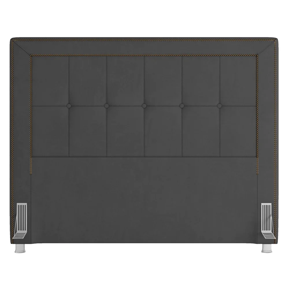 Cabeceira Cama Box Casal Queen 160cm Paolla Z37 Veludo Chumbo - Mpozenato